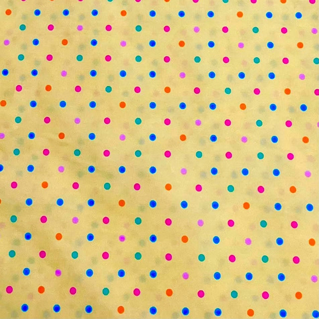 Pound A Metre 3 Metres Luxury Cotton Poplin Fabric – 45'' Wide (Yellow Polka)