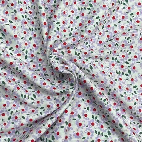 Pound A Metre 3 Metres Luxury Cotton Poplin Fabric – 60'' Wide (Lilac Floral)