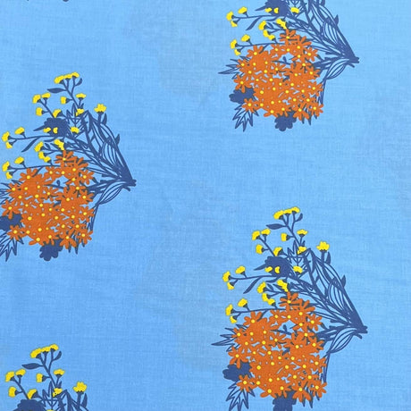 Pound A Metre 3 Metres Luxury Cotton Poplin Fabric – 60'' Wide (Sky Bouquet)