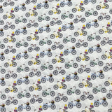 Pound A Metre 3 Metres Luxury Cotton Poplin Fabric – 60'' Wide (White Bike)