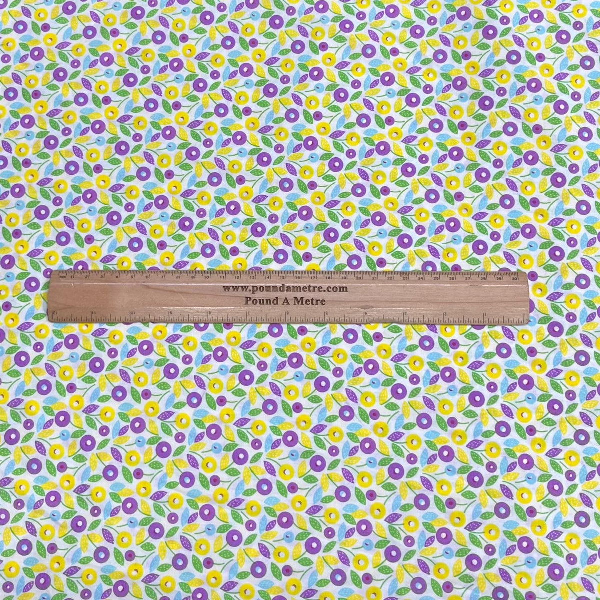 Pound A Metre 3 Metres Luxury Cotton Poplin Fabric – 60'' Wide (Yellow & Purple)