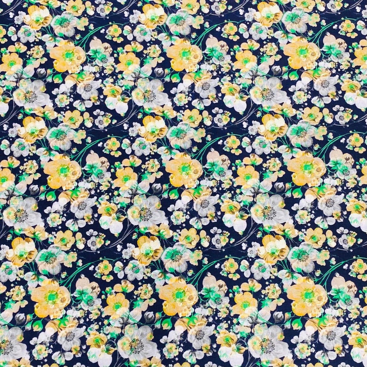 Pound A Metre Per 3 Metres 3 Metres Luxury Cotton Sateen - 45" Wide (Flowers)