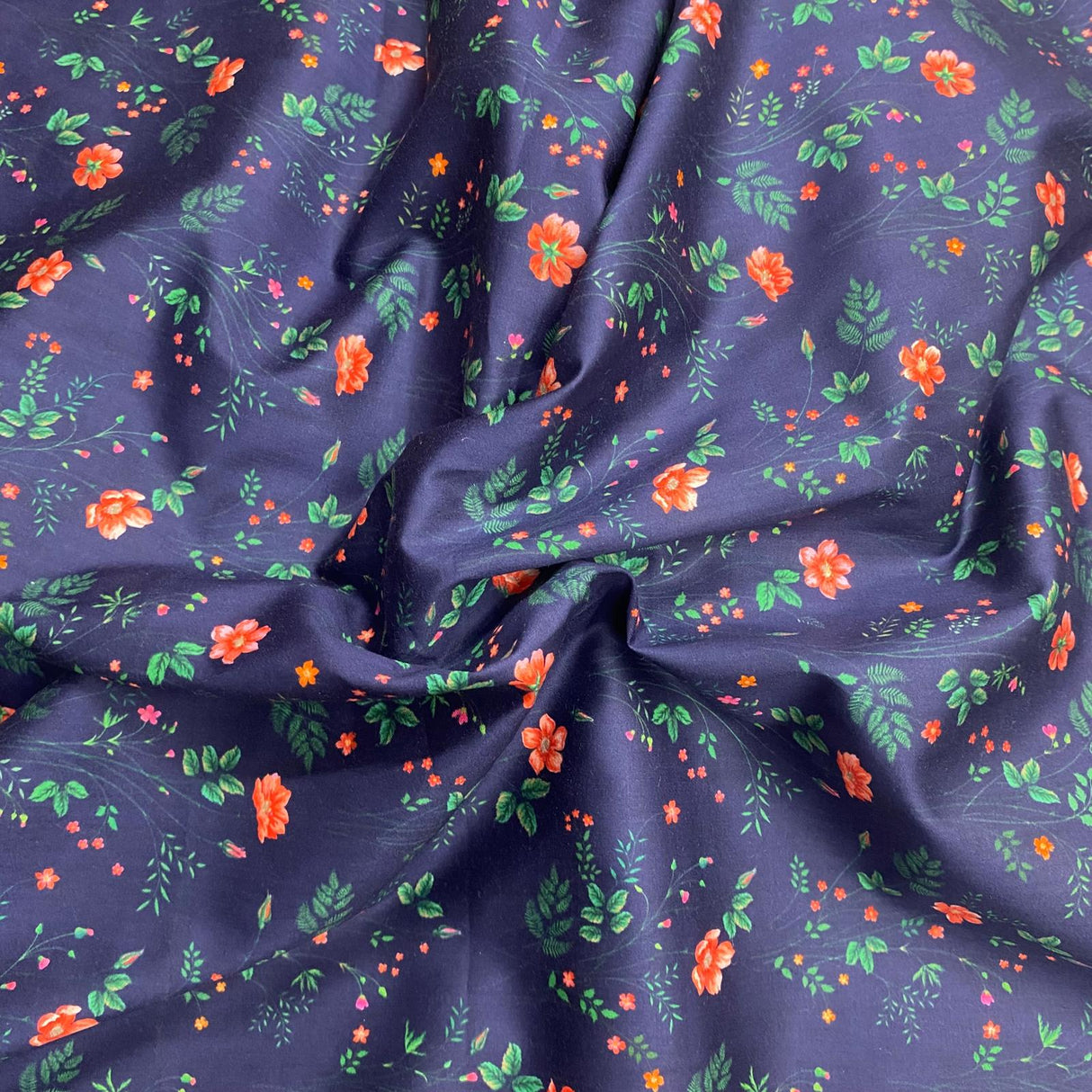 Pound A Metre Per 3 Metres 3 Metres Luxury Cotton Sateen - 45" Wide (Navy)