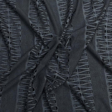 Pound A Metre 3 Metres Luxury Cutwork Jersey 60' wide (Black)