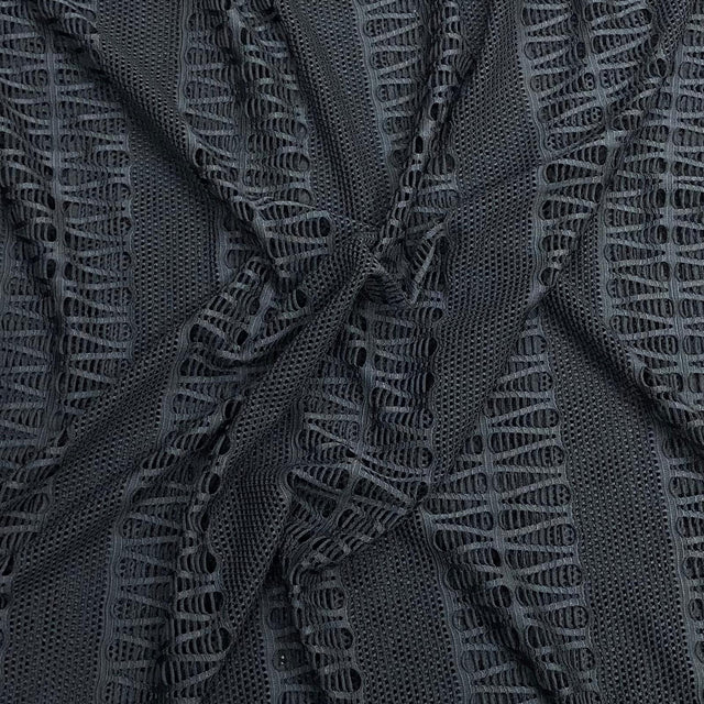 Pound A Metre 3 Metres Luxury Cutwork Jersey 60' wide (Black)