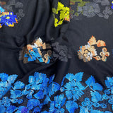 Pound A Metre 3 Metres 3 Metres Luxury Detailed Embroidered Lace Fabric - 55" Wide (Black & Yellow) (EOL)