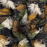 Pound A Metre 3 Metres Luxury Diamante Printed Winter Viscose- 55'' - (Black Sapphire)