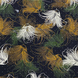 Pound A Metre 3 Metres Luxury Diamante Printed Winter Viscose- 55'' - (Black Sapphire)