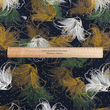 Pound A Metre 3 Metres Luxury Diamante Printed Winter Viscose- 55'' - (Black Sapphire)