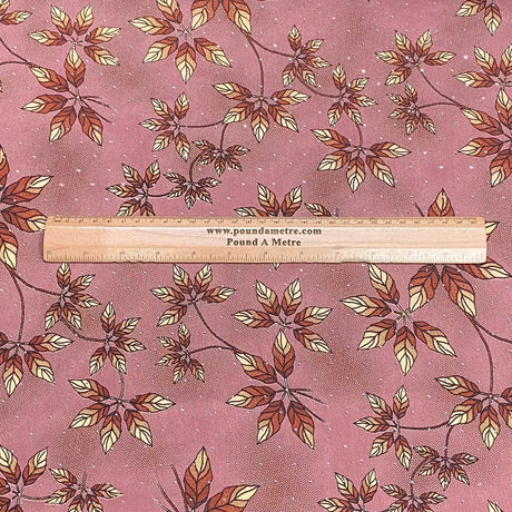 Pound A Metre 3 Metres Luxury Diamante Printed Winter Viscose- 55'' - (Blushleaf)