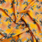 Pound A Metre 3 Metres Luxury Diamante Printed Winter Viscose- 55'' - (Citrine Leaf)