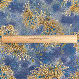 Pound A Metre 3 Metres Luxury Diamante Printed Winter Viscose- 55'' - (Denim)