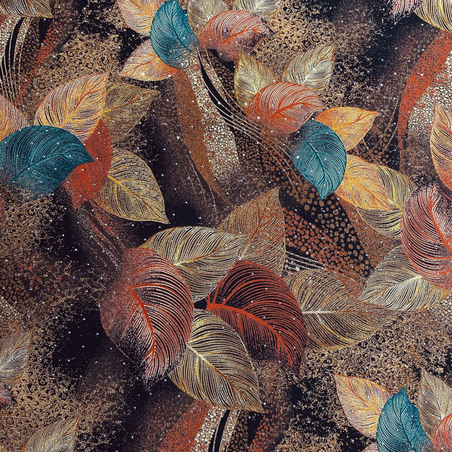 Pound A Metre 3 Metres Luxury Diamante Printed Winter Viscose- 55'' - (Evergreen)