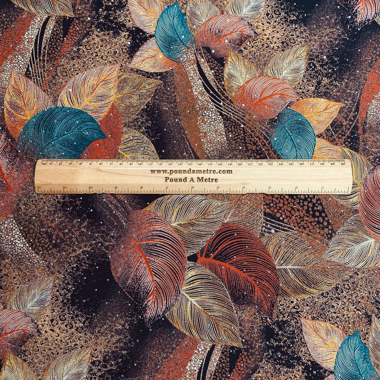 Pound A Metre 3 Metres Luxury Diamante Printed Winter Viscose- 55'' - (Evergreen)