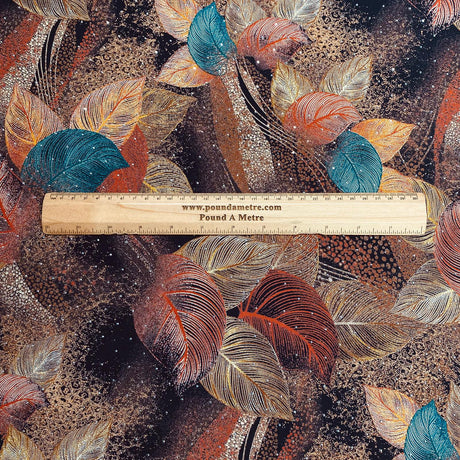 Pound A Metre 3 Metres Luxury Diamante Printed Winter Viscose- 55'' - (Evergreen)