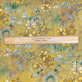 Pound A Metre 3 Metres Luxury Diamante Printed Winter Viscose- 55'' - (Golden Petal)