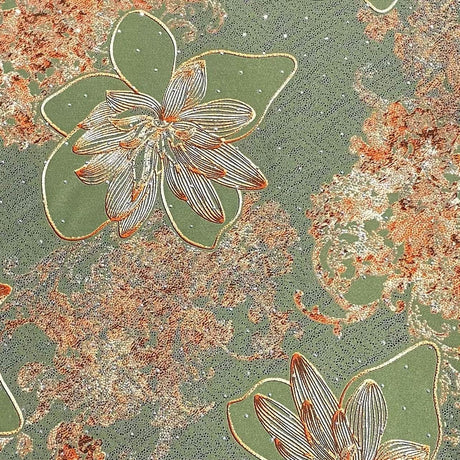 Pound A Metre 3 Metres Luxury Diamante Printed Winter Viscose- 55'' - (Grape)