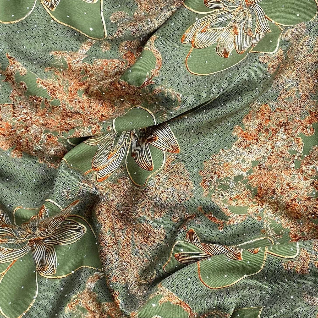 Pound A Metre 3 Metres Luxury Diamante Printed Winter Viscose- 55'' - (Grape)