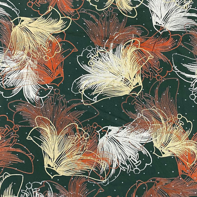 Pound A Metre 3 Metres Luxury Diamante Printed Winter Viscose- 55'' - (Grass)