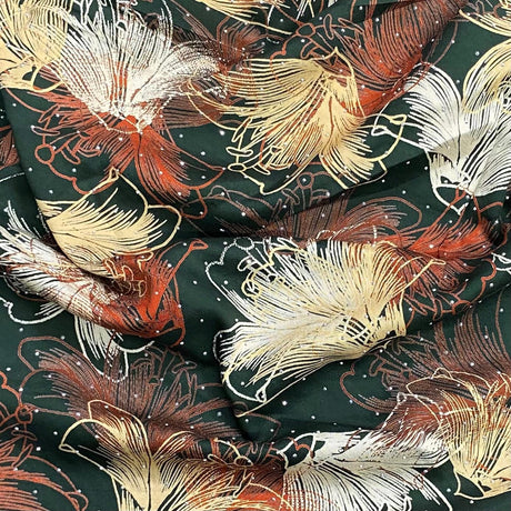 Pound A Metre 3 Metres Luxury Diamante Printed Winter Viscose- 55'' - (Grass)