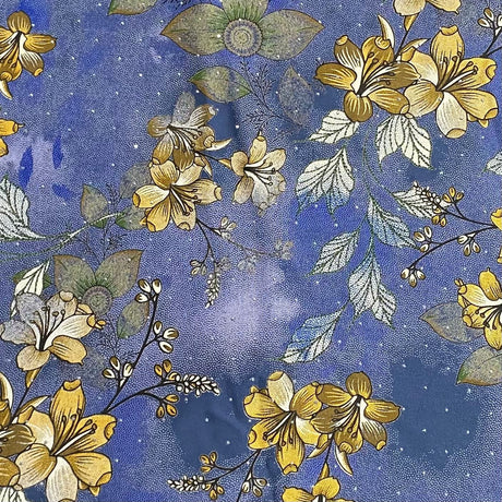 Pound A Metre 3 Metres Luxury Diamante Printed Winter Viscose- 55'' - (Jeans)