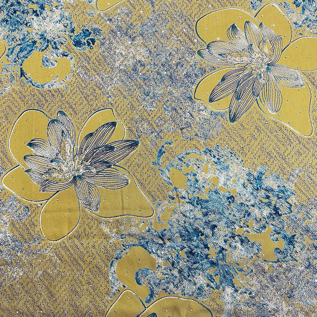 Pound A Metre 3 Metres Luxury Diamante Printed Winter Viscose- 55'' - (Jewel)