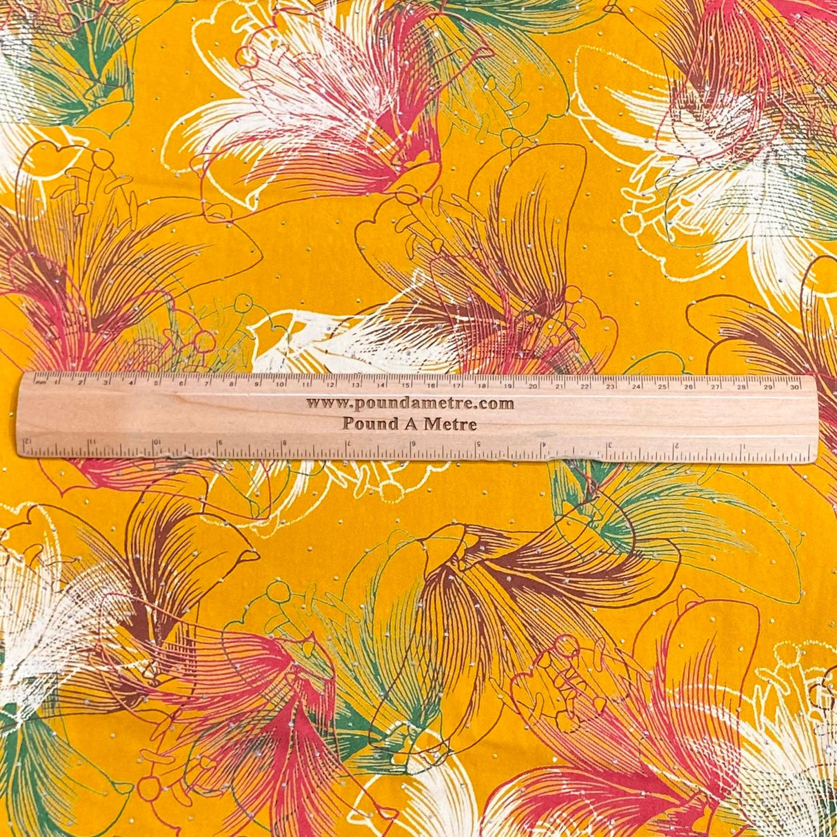 Pound A Metre 3 Metres Luxury Diamante Printed Winter Viscose- 55'' - (Mango)