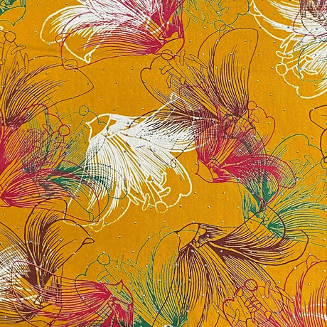 Pound A Metre 3 Metres Luxury Diamante Printed Winter Viscose- 55'' - (Mango)