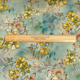 Pound A Metre 3 Metres Luxury Diamante Printed Winter Viscose- 55'' - (Mint Bloom)