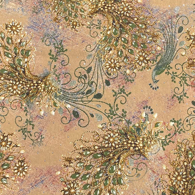 Pound A Metre 3 Metres Luxury Diamante Printed Winter Viscose- 55'' - (Spring)