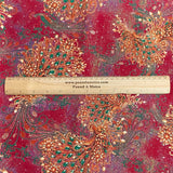 Pound A Metre 3 Metres Luxury Diamante Printed Winter Viscose- 55'' - (Starwberry)