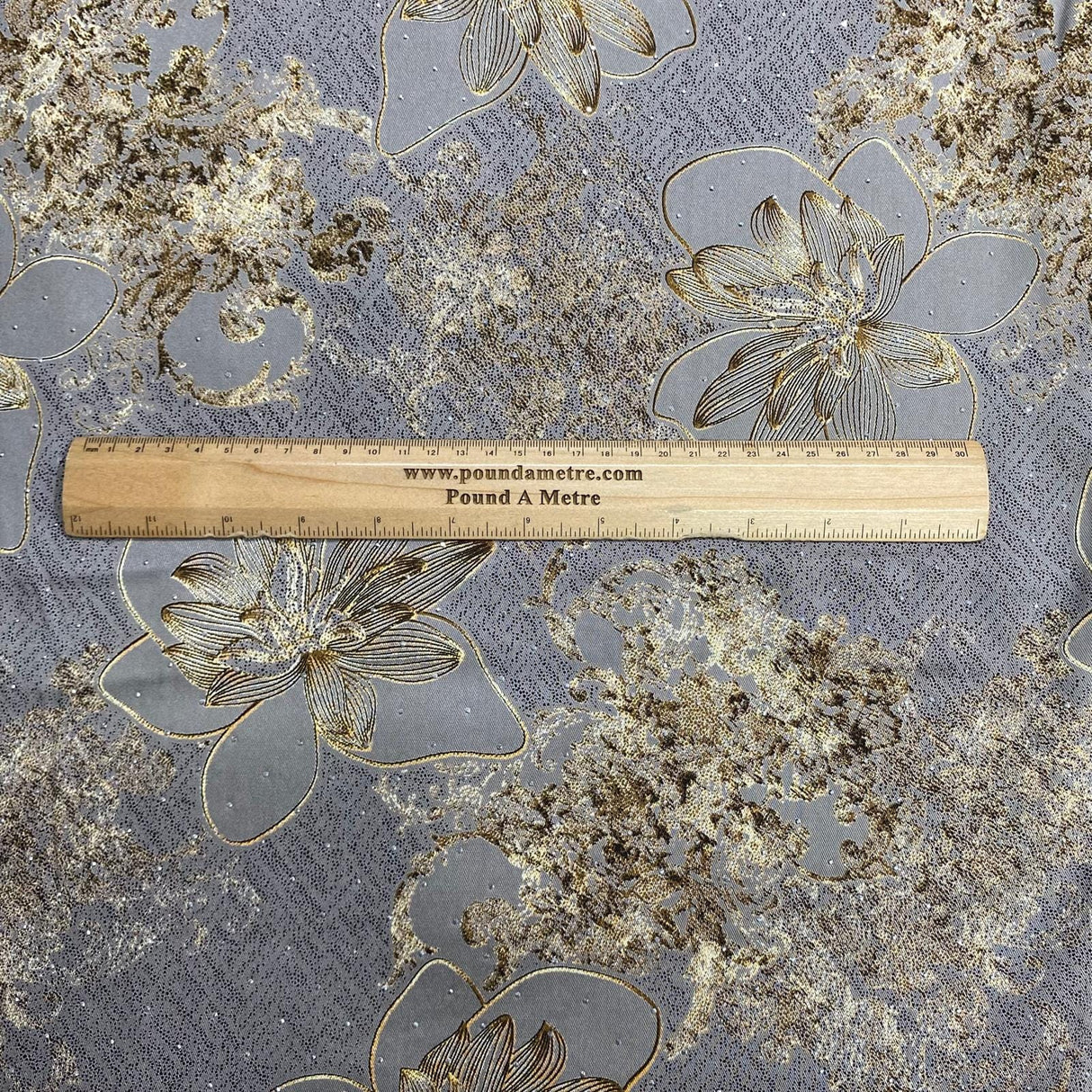 Pound A Metre 3 Metres Luxury Diamante Printed Winter Viscose- 55'' - (Steal)