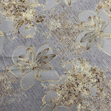 Pound A Metre 3 Metres Luxury Diamante Printed Winter Viscose- 55'' - (Steal)