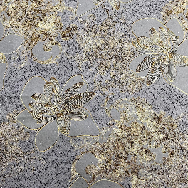 Pound A Metre 3 Metres Luxury Diamante Printed Winter Viscose- 55'' - (Steal)