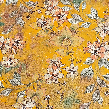 Pound A Metre 3 Metres Luxury Diamante Printed Winter Viscose- 55'' - (Sunflower)