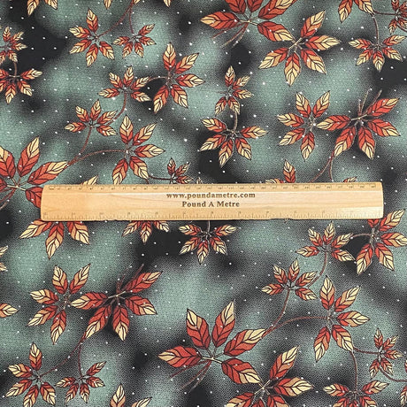 Pound A Metre 3 Metres Luxury Diamante Printed Winter Viscose- 55'' - (Teal Vine)