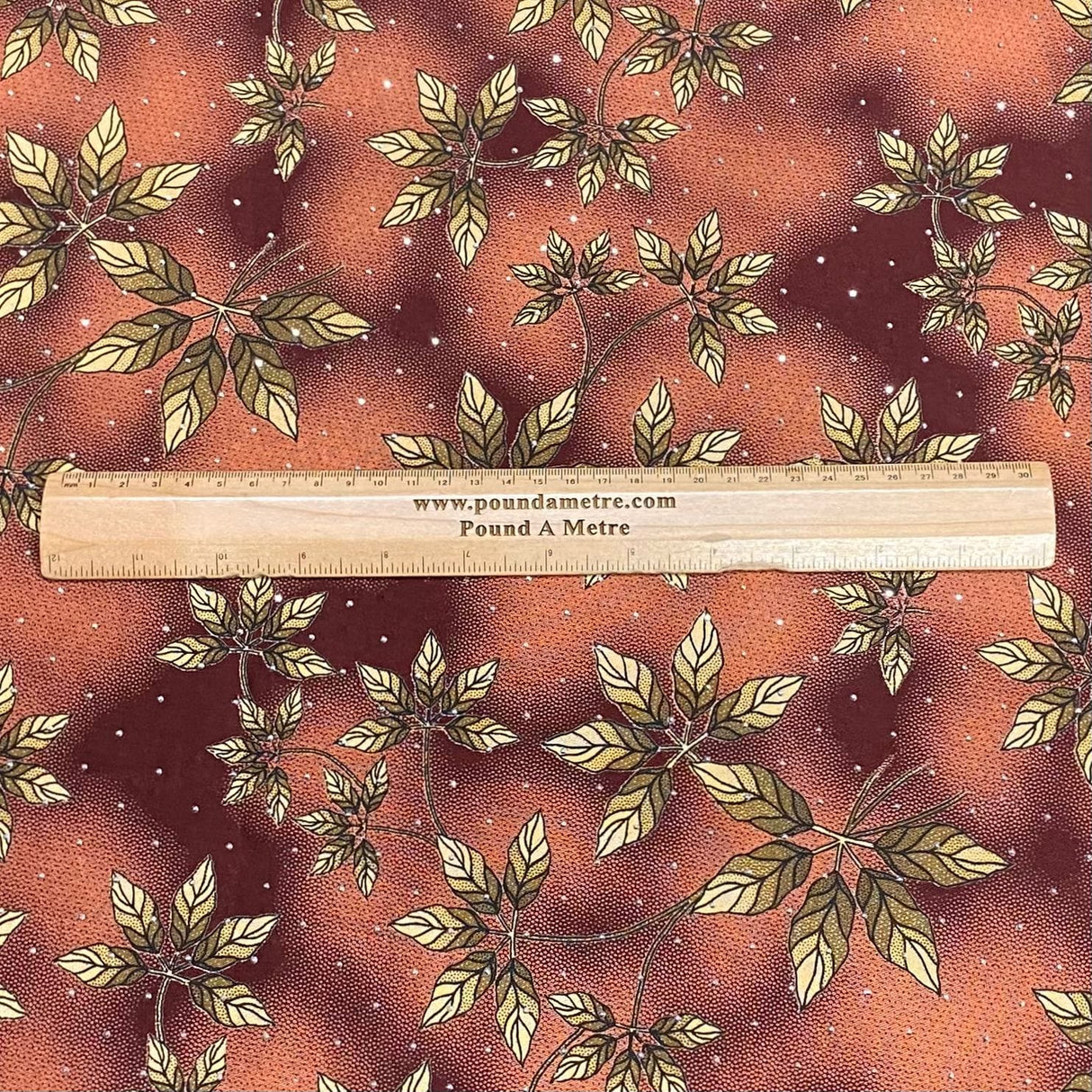 Pound A Metre 3 Metres Luxury Diamante Printed Winter Viscose- 55'' - (Terracota)