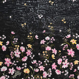 Pound A Metre 3 Metres Luxury Double-Sided Chiffon Fabric – 55" Wide - (Black Garden)