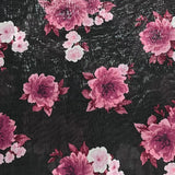 Pound A Metre 3 Metres Luxury Double-Sided Chiffon Fabric – 55" Wide - (Black Roses)