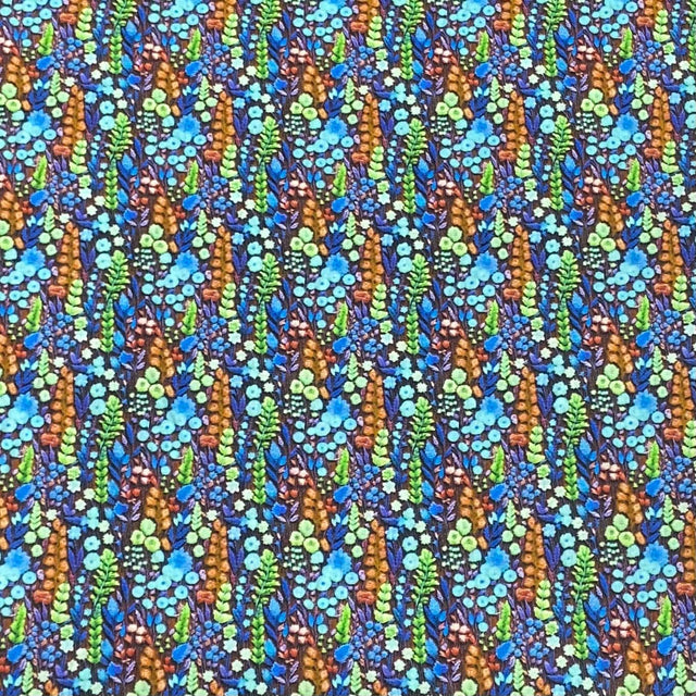 Pound A Metre 3 Metres 3 Metres, Luxury Dressmaking 100% Digital Printed Cotton Lawn- 55" (Forrest)