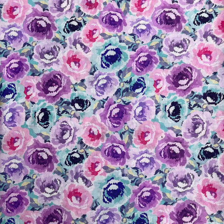 Pound A Metre 3  Metres Luxury Dressmaking 100% Digital Printed Cotton Lawn- 55" (Garden)