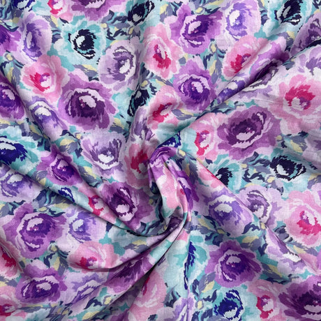 Pound A Metre 3  Metres Luxury Dressmaking 100% Digital Printed Cotton Lawn- 55" (Garden)