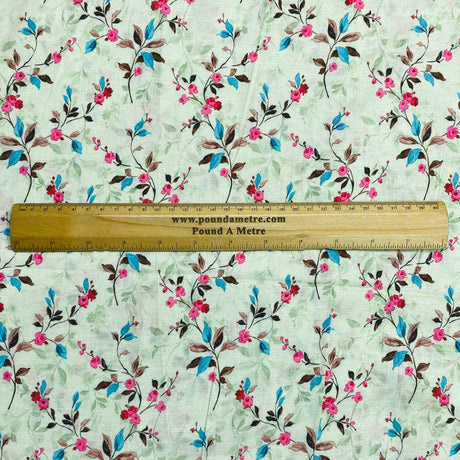 Pound A Metre 3 Metres 3 Metres, Luxury Dressmaking 100% Digital Printed Cotton Lawn- 55" (Grass) (EOL)