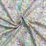 Pound A Metre 3  Metres Luxury Dressmaking 100% Digital Printed Cotton Lawn- 55" (Light Floral)