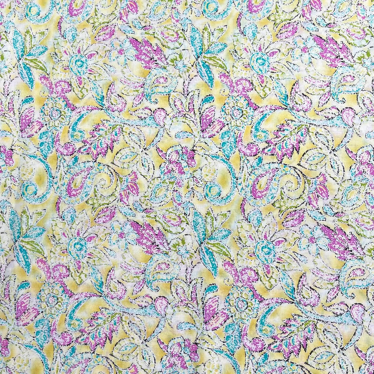 Pound A Metre 3  Metres Luxury Dressmaking 100% Digital Printed Cotton Lawn- 55" (Light Floral)