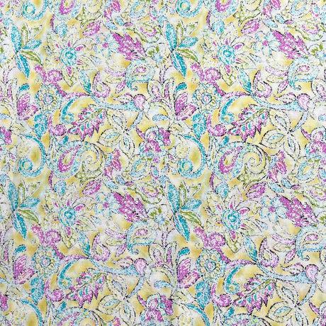 Pound A Metre 3  Metres Luxury Dressmaking 100% Digital Printed Cotton Lawn- 55" (Light Floral)