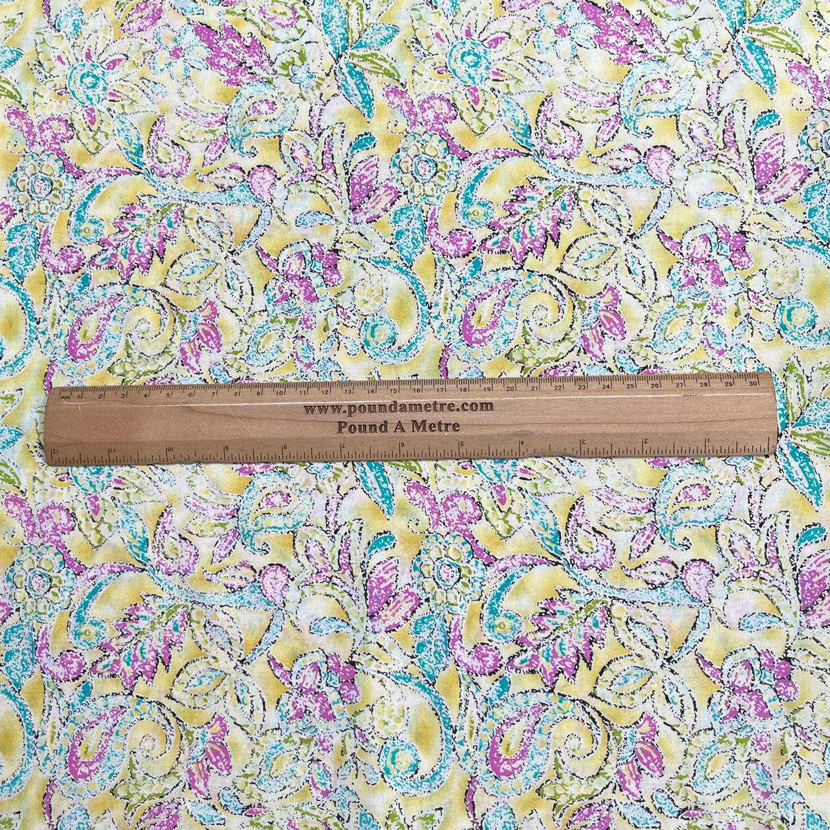 Pound A Metre 3  Metres Luxury Dressmaking 100% Digital Printed Cotton Lawn- 55" (Light Floral)