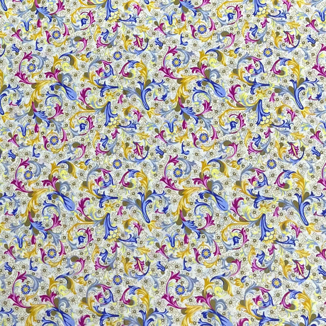 Pound A Metre 3  Metres Luxury Dressmaking 100% Digital Printed Cotton Lawn- 55" (Lobelia)