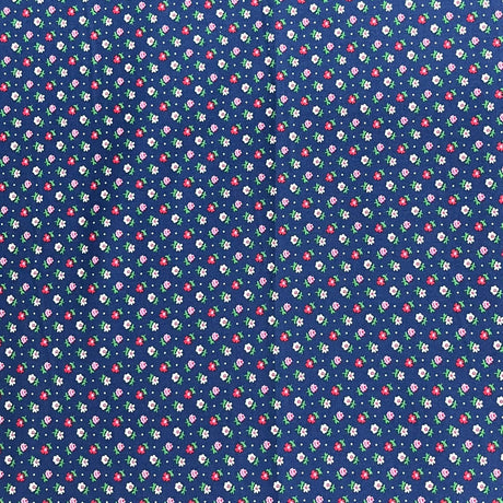 Pound A Metre 3  Metres Luxury Dressmaking 100% Digital Printed Cotton Lawn- 55" (Navy Floral)