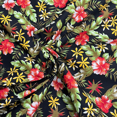 Pound A Metre 3  Metres Luxury Dressmaking 100% Digital Printed Cotton Lawn- 55" (Night Garden)